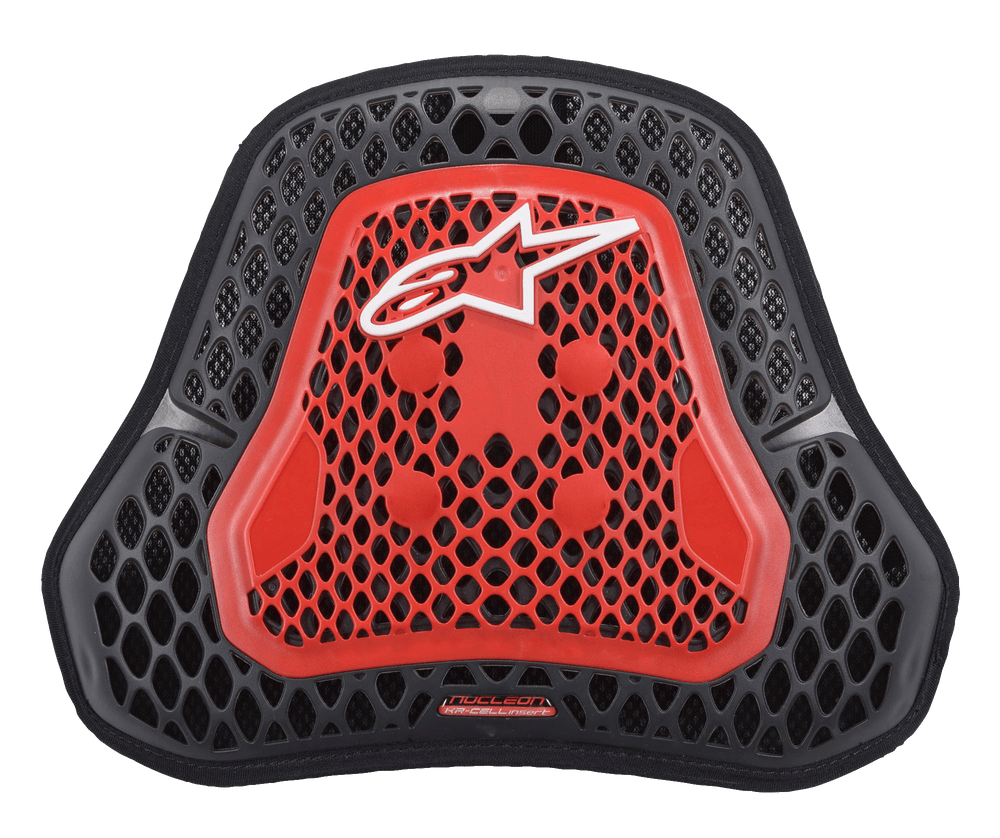 Alpinestars Nucleon KR Cell Cir Protector, Motorcycle Chest Protector, Transparent Smoke Red and Black, Honeycomb CELL structure, White Alpinestars Logo, Lightweight Ventilated Body Armor