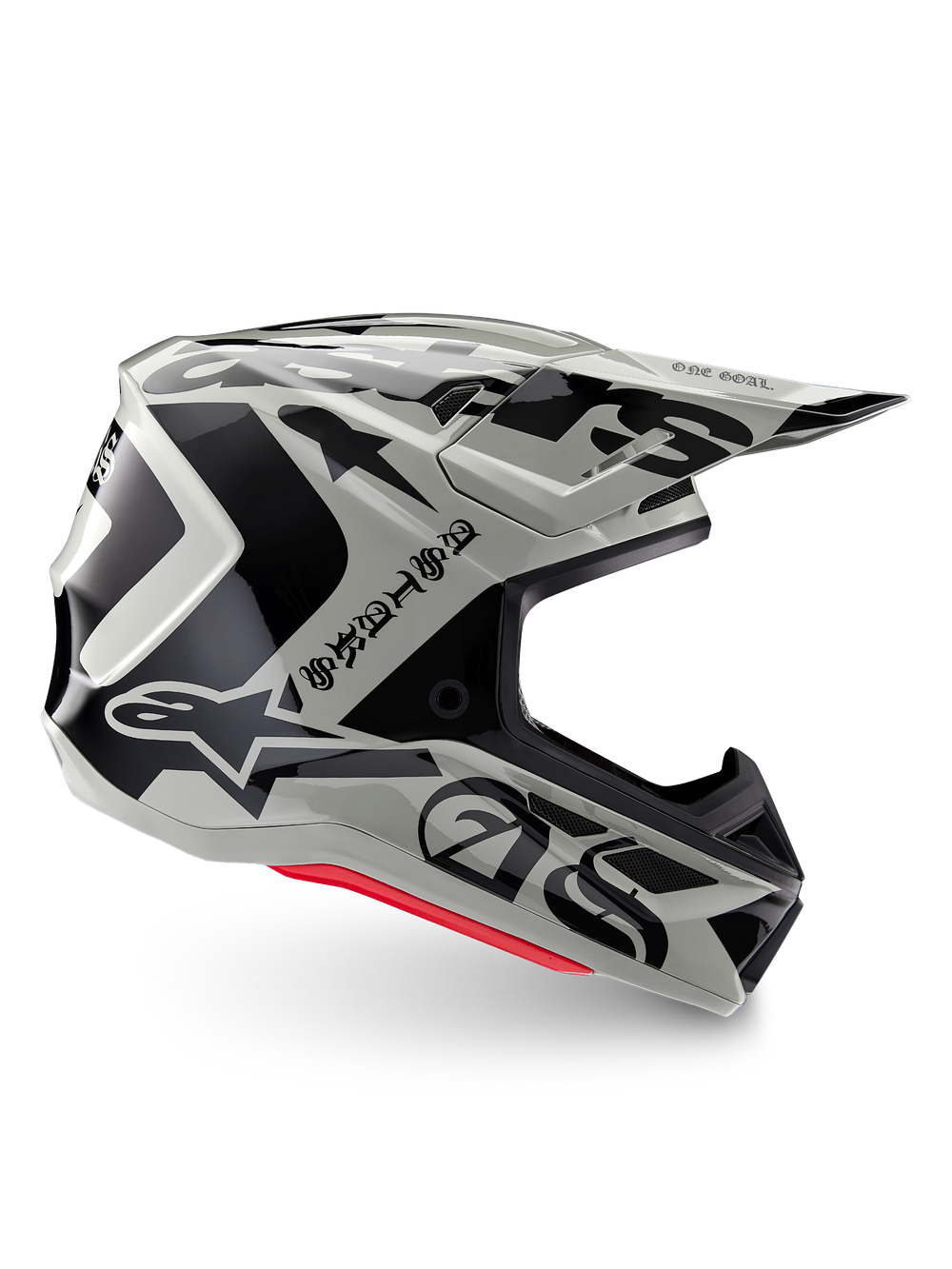 Alpinestars Limited Edition S-M7 Wolf Dust Motocross Helmet, Off-road Racing, Dune Black and Red, ECE/DOT certified.