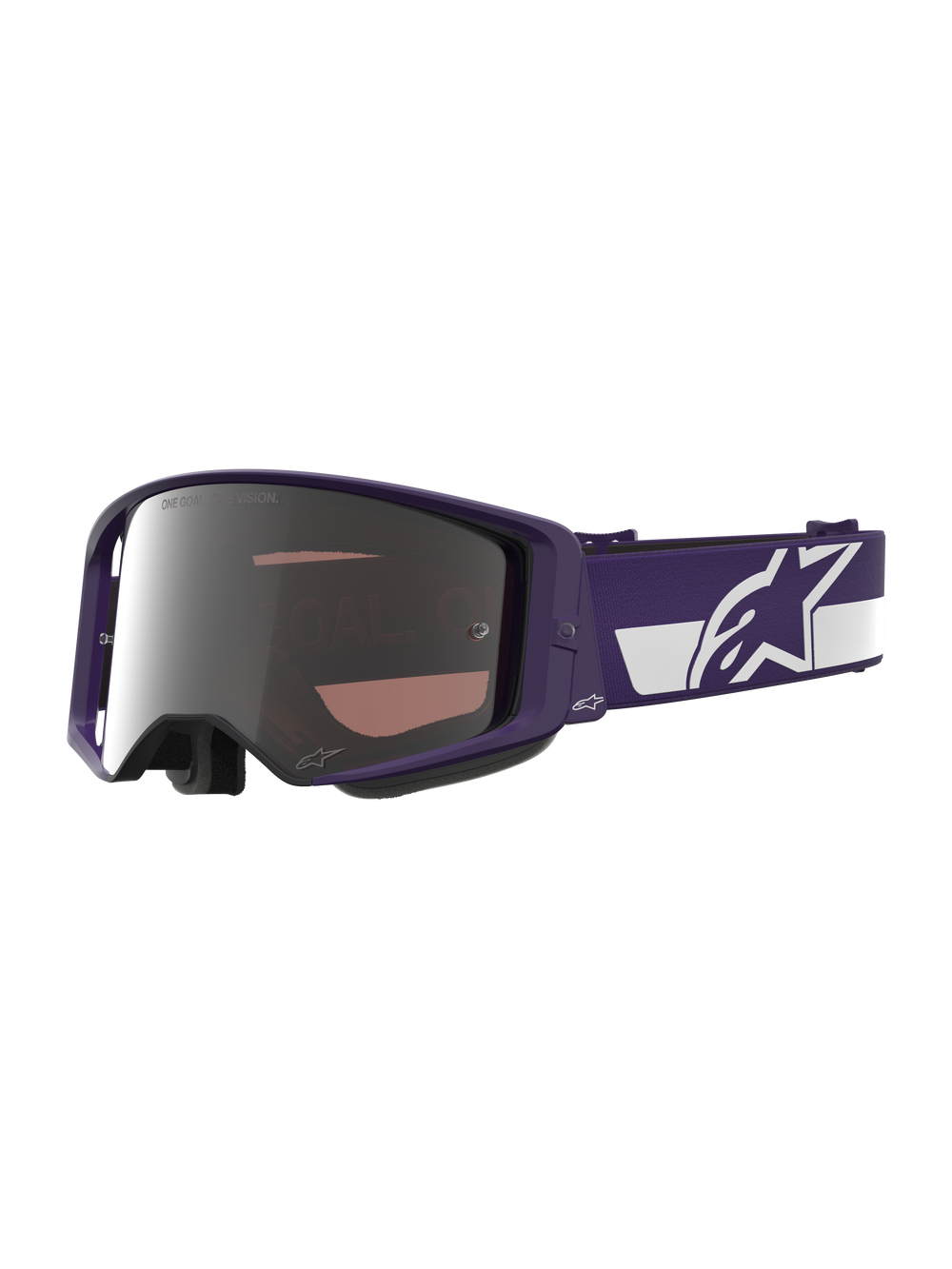 Alpinestars Limited Edition HUNTA96 XXV Supertech Vision Goggles, Motocross Goggles, Purple and White with Silver Mirror Lens, featuring 